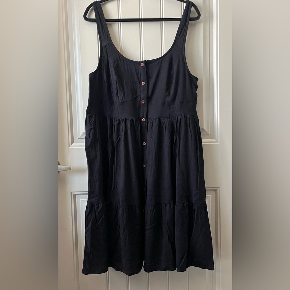 Torrid sleeveless mini black dress with shirred back 1X